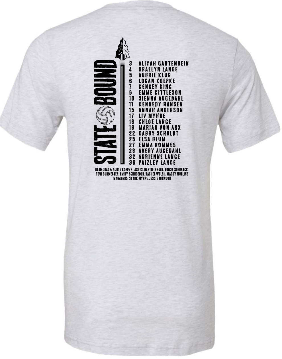 Caledonia Volleyball 2023 Section Champs Apparel