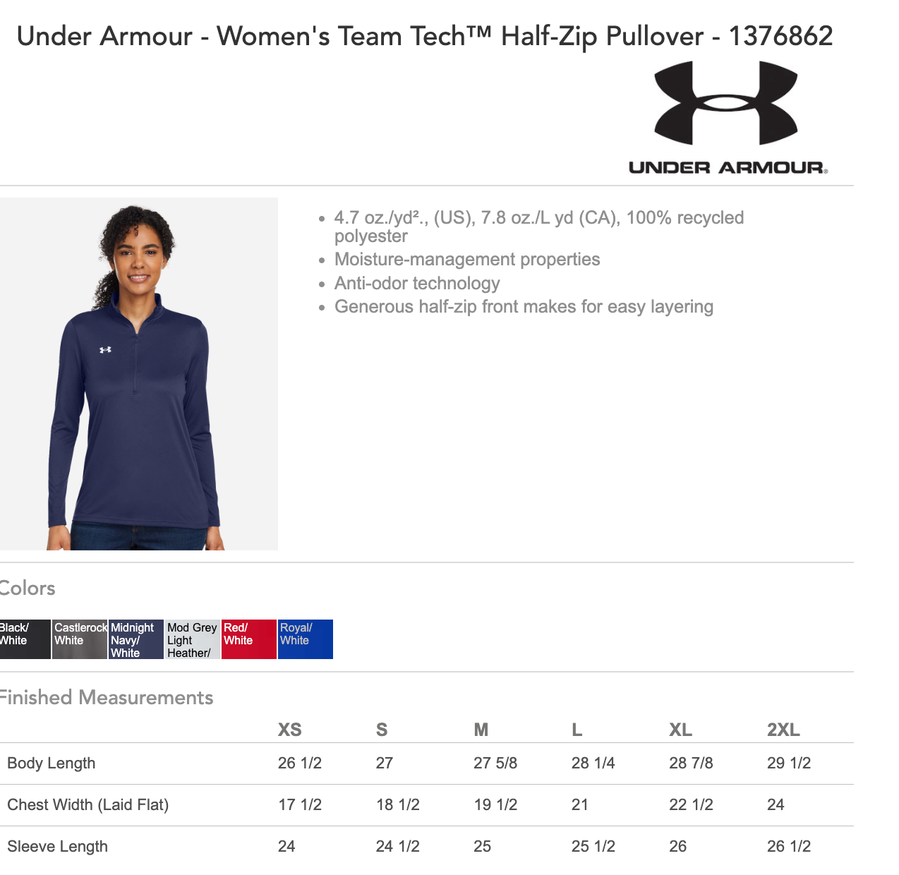 SGFAN - Under Armour Team Tech™ Quarter-Zip Pullover
