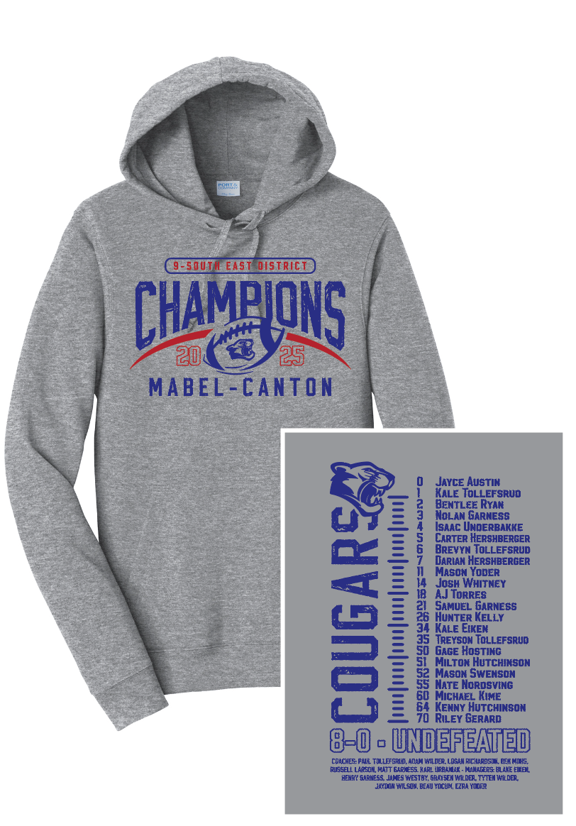 M-C Cougars - District Champs Football Apparel