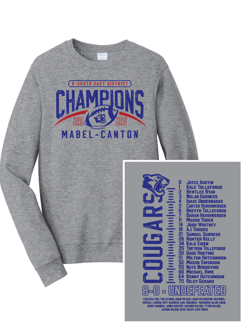 M-C Cougars - District Champs Football Apparel