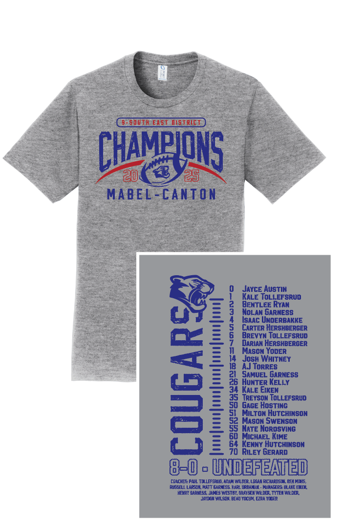 M-C Cougars - District Champs Football Apparel