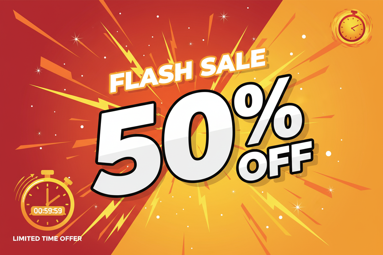 50% OFF FLASH SALE!