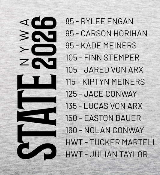 7/8th Grade Warriors State Wrestling Apparel - ORDER by 3/23 at NOON