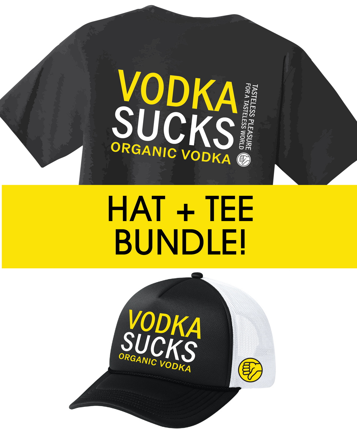 RFD - VODKA SUCKS: TEE+HAT BUNDLE