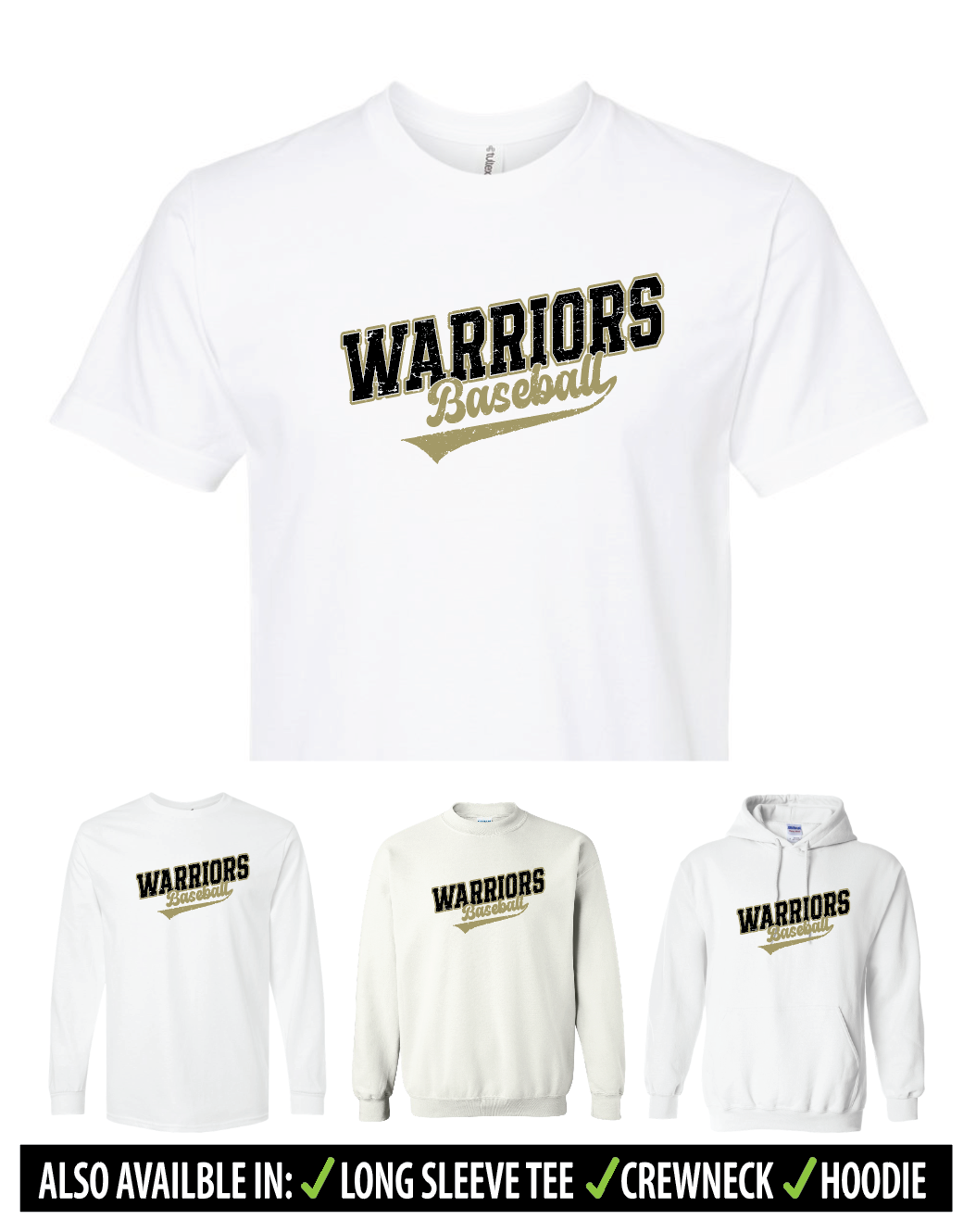 CALB - Warriors Baseball Apparel - WHITE