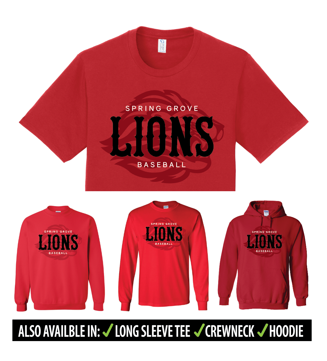 SGB - Spring Grove Baseball Apparel - RED