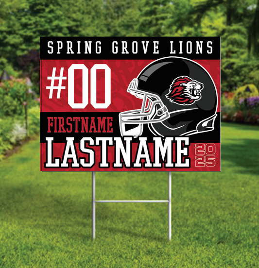 CUSTOM Football Yard Sign - Spring Grove