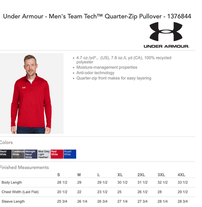 SGFAN - Under Armour Team Tech™ Quarter-Zip Pullover