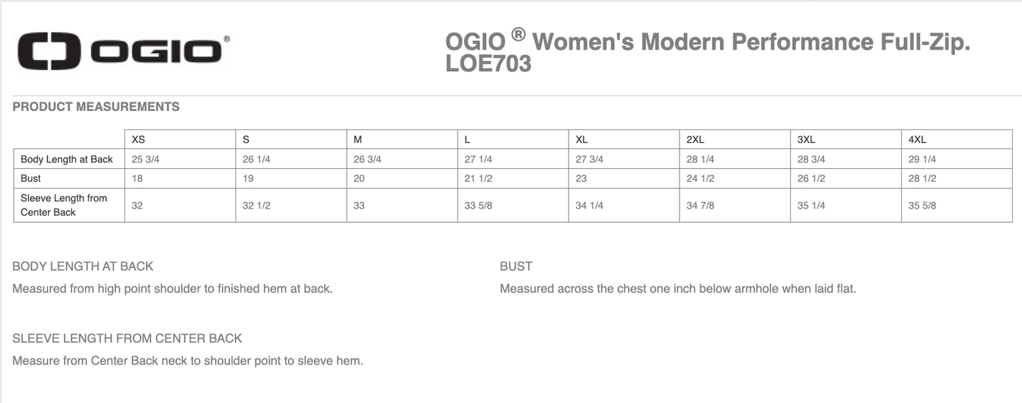 WW - Women's OGIO Performance Full Zip