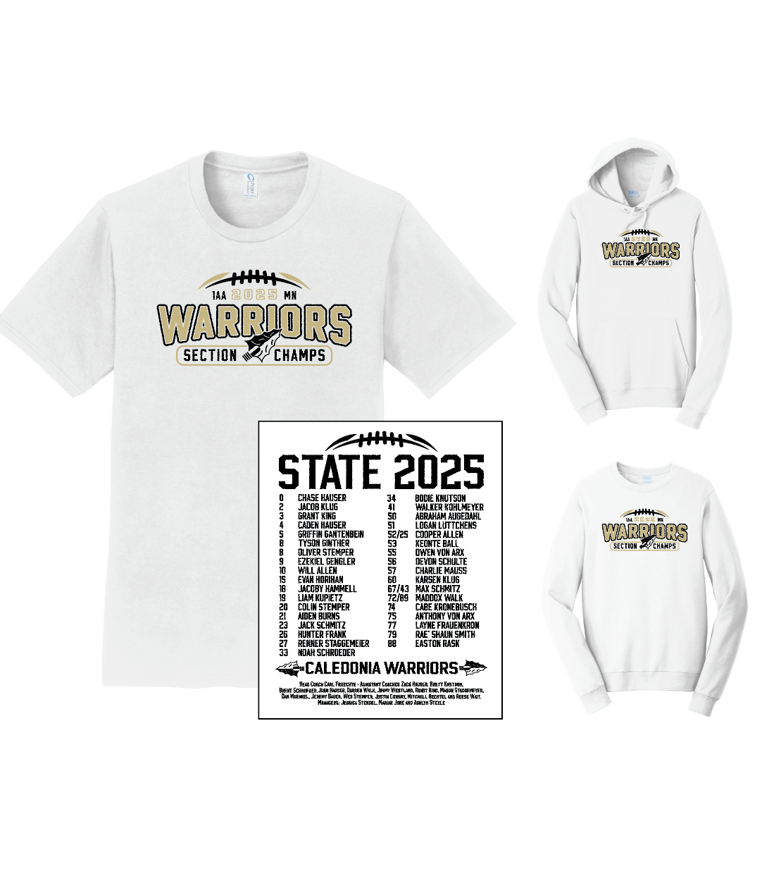 Caledonia Warriors - Section Champs Football Apparel