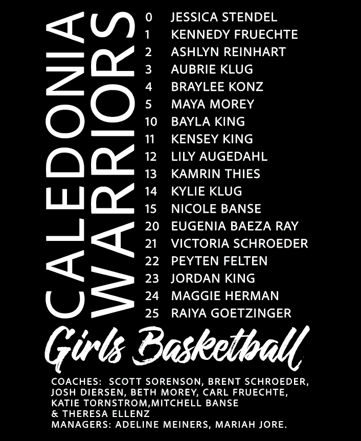 Caledonia Girls Basketball Conference Champs 2026