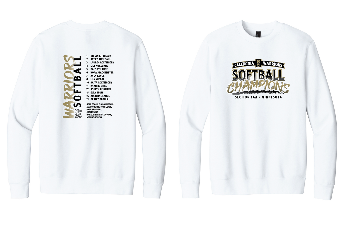 Caledonia Softball - Section Champs Crewnecks