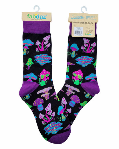 Trippy Mushrooms Women's Novelty Crew Socks