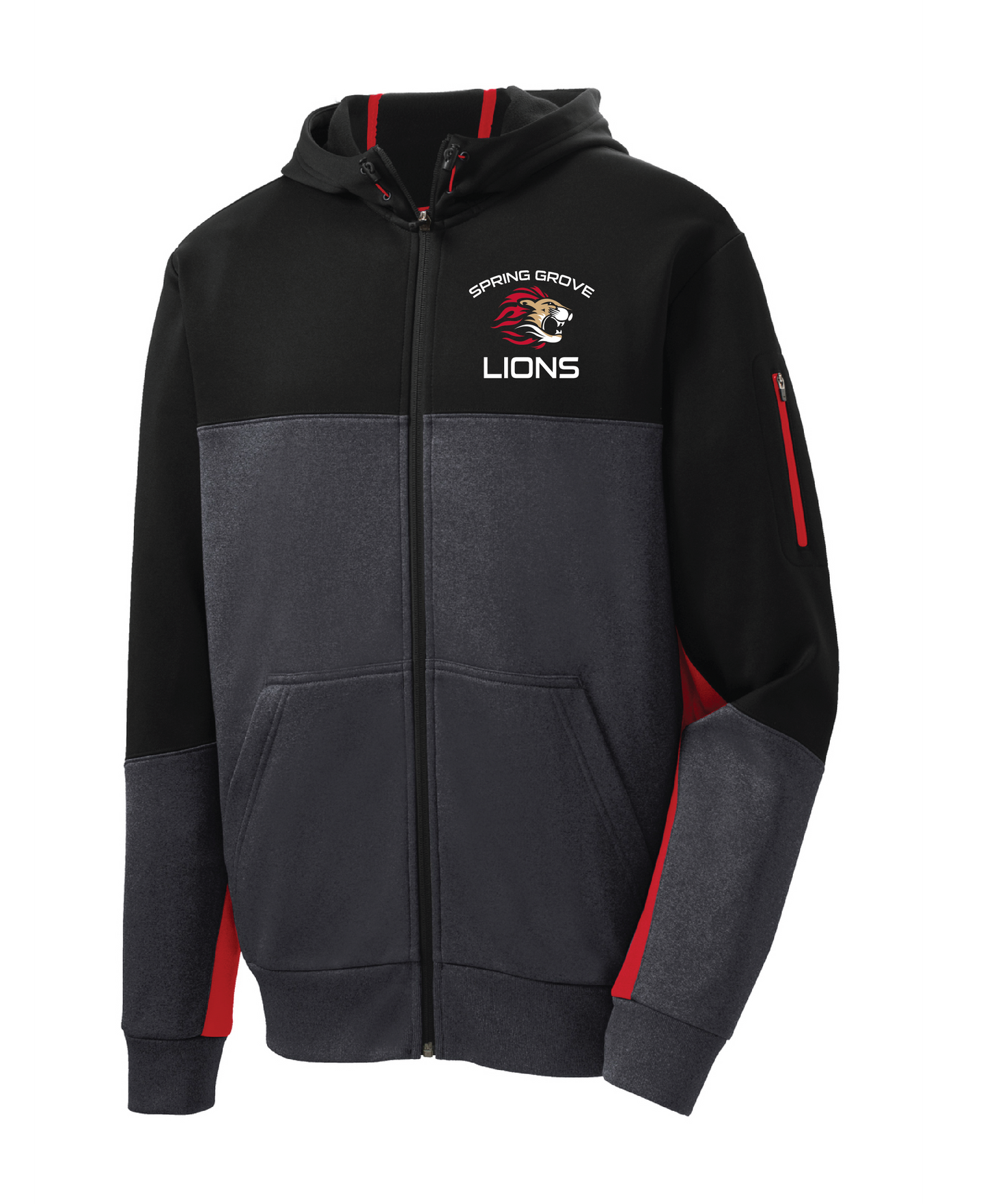 SGFB26 - Sport-Tek® Tech Fleece Colorblock Full-Zip Hooded Jacket