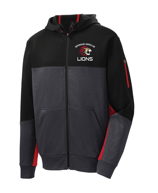 SGFB26 - Sport-Tek® Tech Fleece Colorblock Full-Zip Hooded Jacket