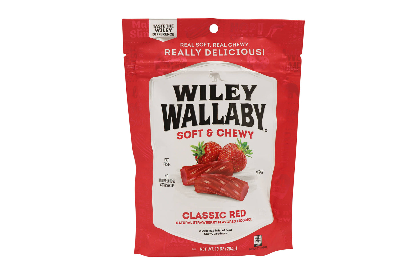 Wiley Wallaby Classic Red Licorice, 10oz Bag, Soft & Chewy