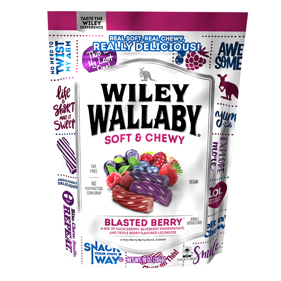 Wiley Wallaby Blasted Berry Licorice, 10oz Bag